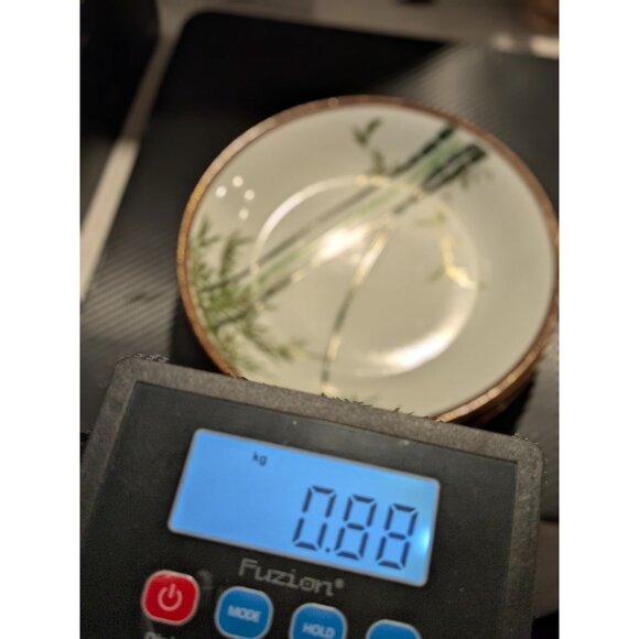 3 soup bowls Kutani Eggshell China 7.5" Bamboo Geometric Border Japan Pre-1930 - Picture 14 of 14